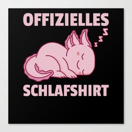 Official Sleep Shirt Axolotl Cute Animals Relax Canvas Print