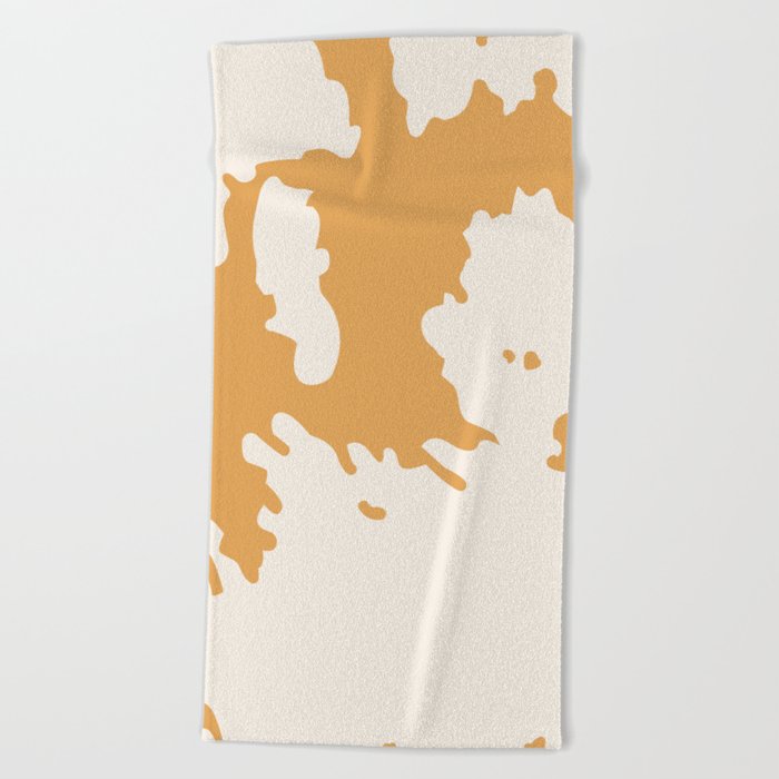 Rustic Cowhide in Retro Tan + Yellow Beach Towel