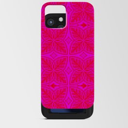 Modern Tropical Leaves Hot Pink iPhone Card Case