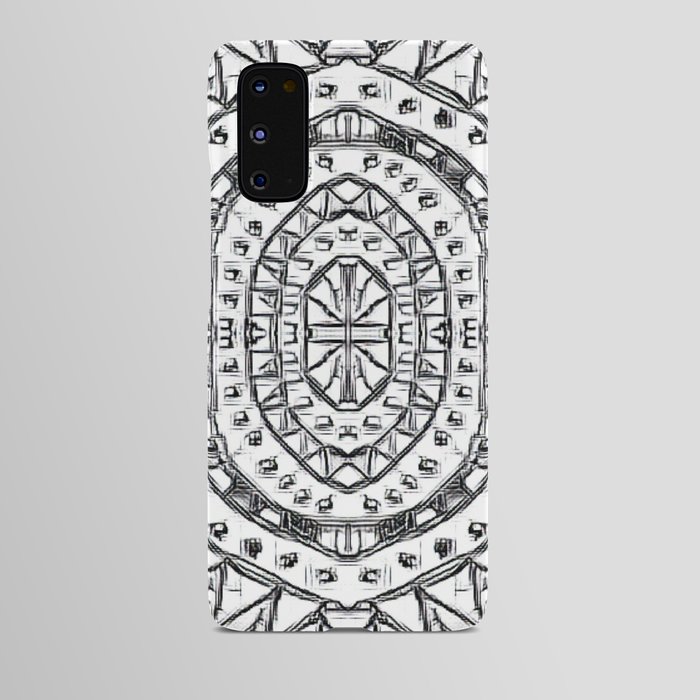Black And White Aztec Oval Pattern Android Case