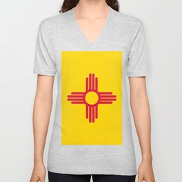 Flag of New Mexico V Neck T Shirt