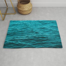 water surface, ocean wave photo - landscape photography Rug | Seascape, Nature, Background, Darkblue, Ocean, Blue, Wave, Ripples, Landscape, Photo 