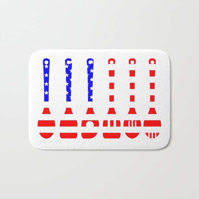 Stars And Stripes Kitchen Tools Silhouette Bath Mat