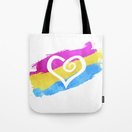 Pan heart - LGBTQ pride flag Tote Bag