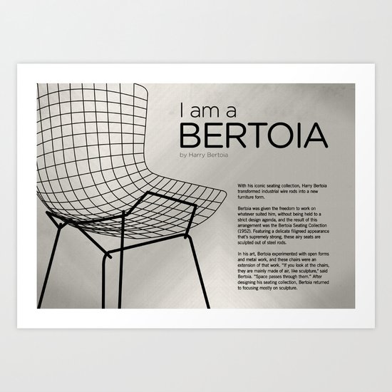 Chairs - A tribute to seats: I'm a Bertoia (information) Art Print