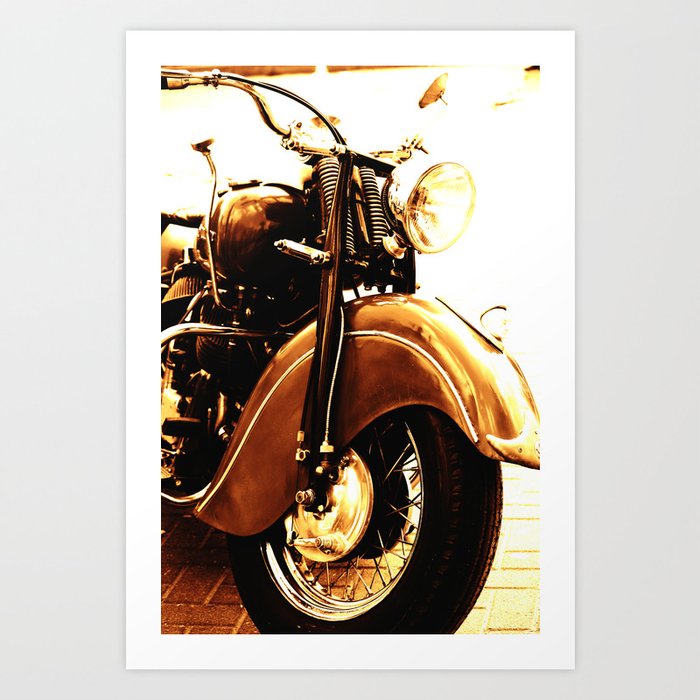 Motorcycle-Sepia Art Print