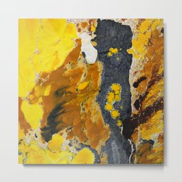 Encuentro 4 Metal Print | Gold, Yellow, Painting, Black 