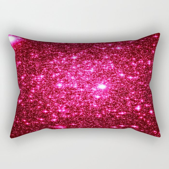 Hot Pink Glitter Galaxy Stars Rectangular Pillow by 2sweet4words Designs Society6