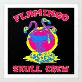 Flamingo Skull Halloween bones evil Art Print | Skull, Scary, Bones, Animal, Bird, Creepy, Beak, Pink, Graphicdesign, Spooky 