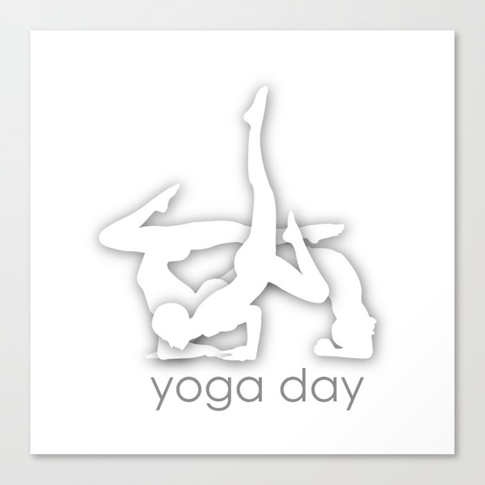 Yoga day yoga poses with energy fields	 Canvas Print