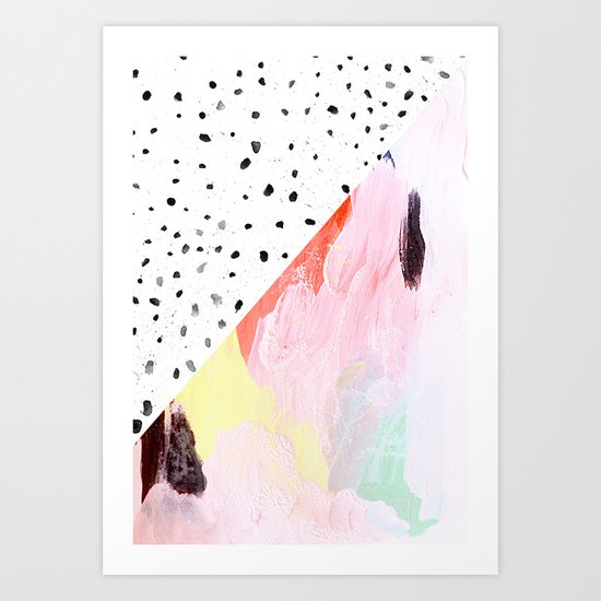 Polka Dots & Paint Art Print