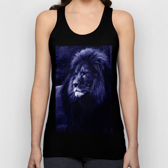 Indigo Blue Lion. Unisex Tank Top