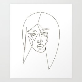 rless_n4 - linear female face Art Print