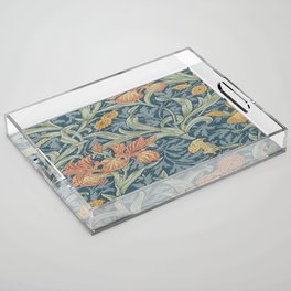 William Morris Vintage Iris Floral Wall Paper Pattern Acrylic Tray