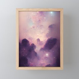 Daydreamer - Pastel Clouds Floating in a Starry Sky Framed Mini Art Print