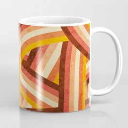 Vintage Orange 70's Style Rainbow Stripes Coffee Mug