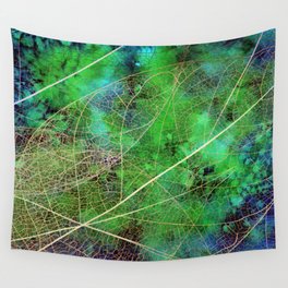 Green Golden Leaves Wall Tapestry