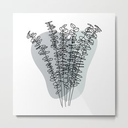 Baby Blue Eucalyptus with Modern Colors Metal Print