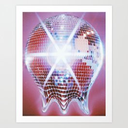 Melting Disco Ball Art Print | Discoballs, Melting, Digital, Discoballart, Photo, Discoart, Discoartwork, 70S, Vintage, Discoball 