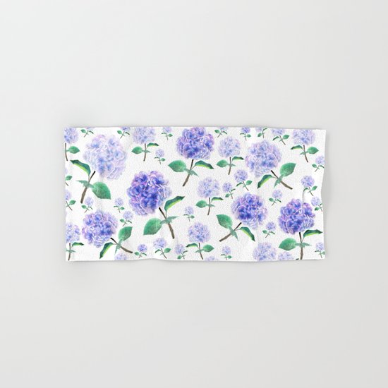 purple blue hydrangea pattern Hand & Bath Towel