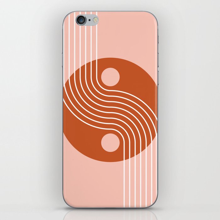 Geometric Lines and Shapes 13 in Rust Rose Gold iPhone Skin