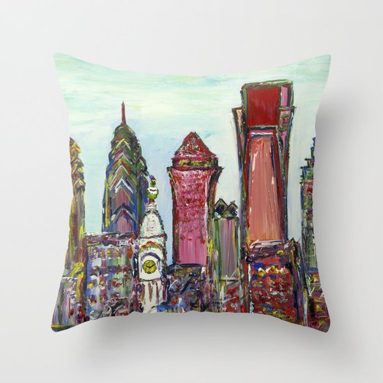 Philadelphia Skyline Throw Pillow