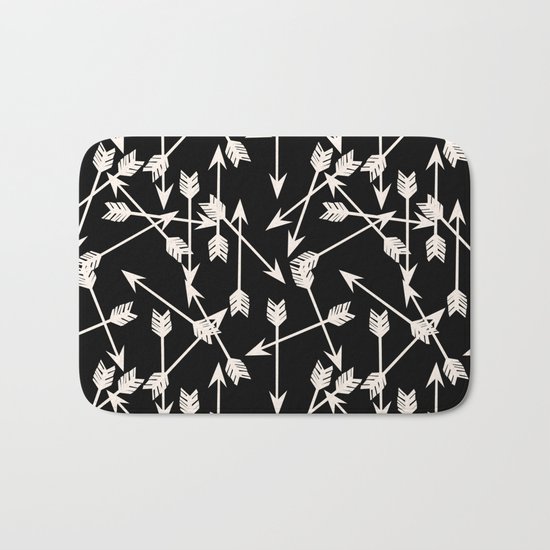 Arrows - Black and White by Andrea Lauren Bath Mat