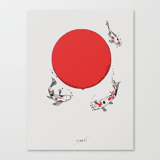 Koi and Sun Canvas Print