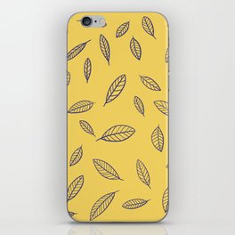 Leaf pattern yellow iPhone Skin