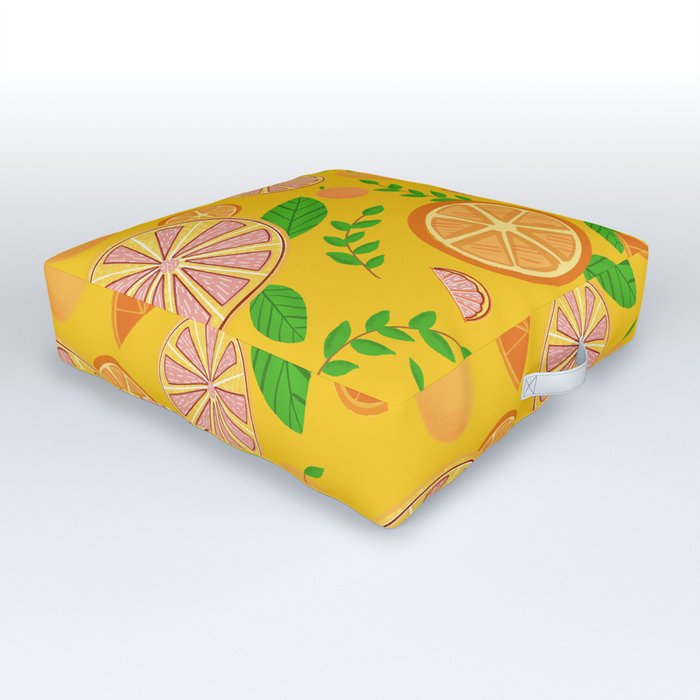 Citrus - Orange Outdoor Floor Cushion