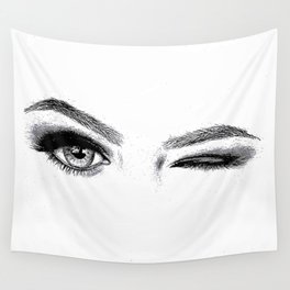 Winking Woman Wall Tapestry