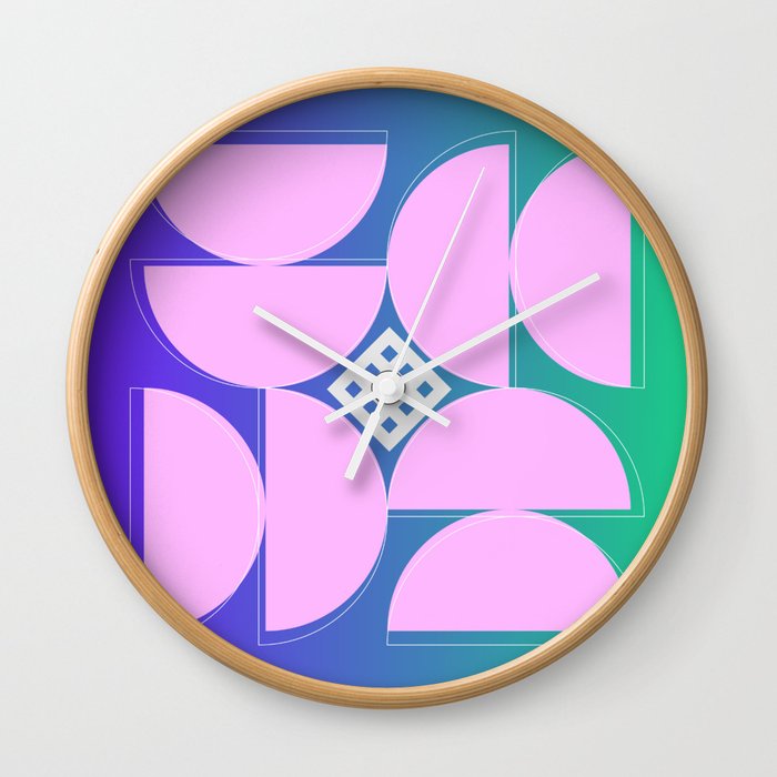 abstract geometric colorful art work #9 Wall Clock
