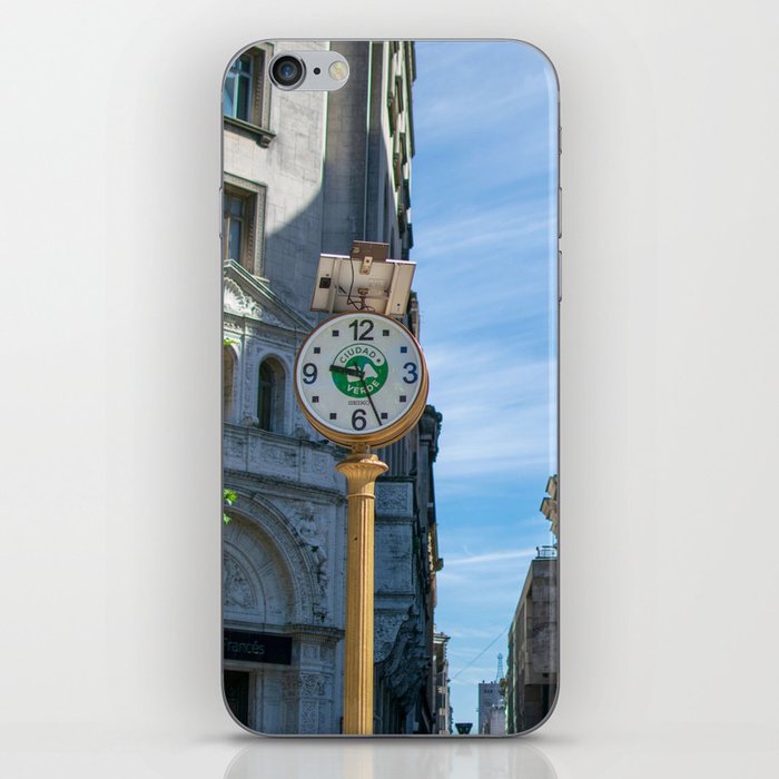 Argentina Photography - Clock In Down Town Buenos Aires In The Summer iPhone Skin