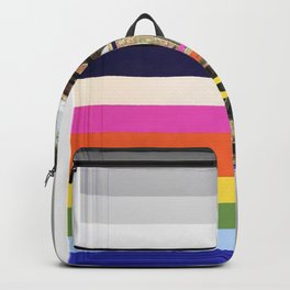 Garage Sale Painting of Peasants with Color Bars Backpack