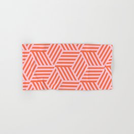 Geometric Coral and Pink Pattern Hand & Bath Towel