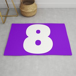 8 (White & Violet Number) Area & Throw Rug