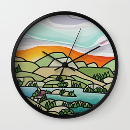 Lakes and Orchards Wall Clock