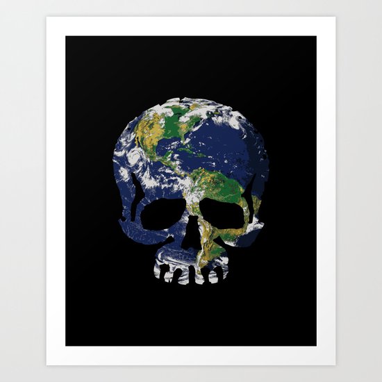 Skull Earth Art Print