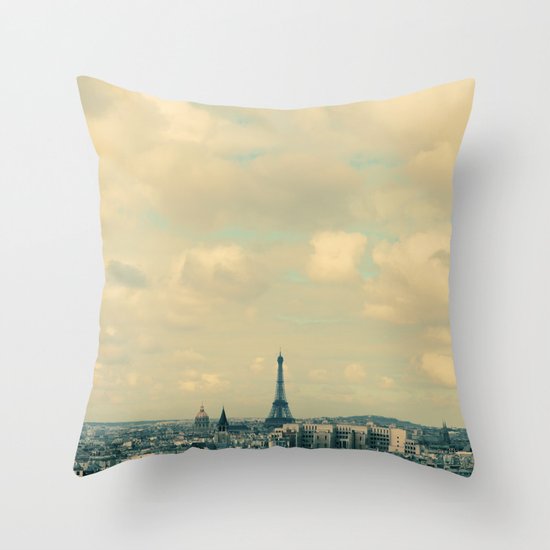 Paris In Blue Throw Pillow