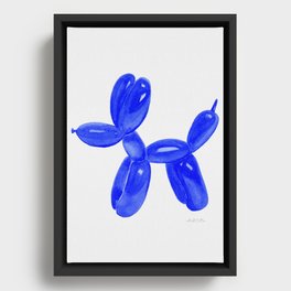 Balloon Dog Navy Blue  Framed Canvas
