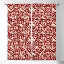 Pheasant and Hare Pattern, Deep Red and Cream  Blackout Curtain