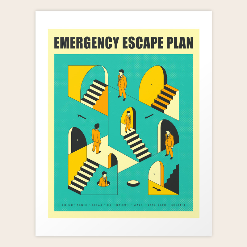 Emergency Escape Plan 1 Art Print By Jazzberryblue Society6 At the moment the number of hd videos on our site more than 120,000 and we constantly increasing our library. society6