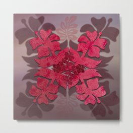 Hawaiian Quilt Series: Hibiscus Metal Print
