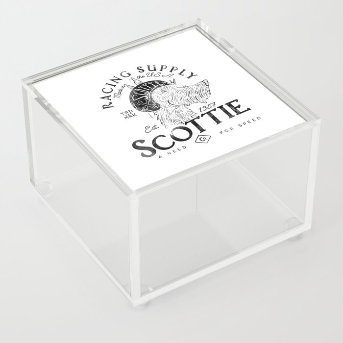 Scottie scottish terrier dog art artwork racing racer team  Acrylic Box