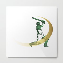 Cricket Metal Print | Graphic Design, Illustration, Vector, Game 