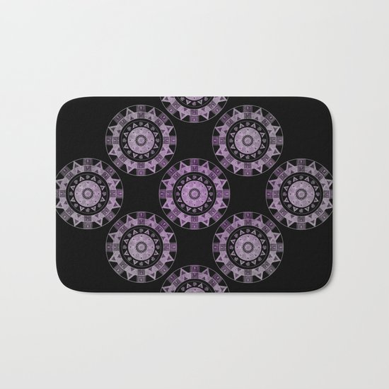 Ethnic mandalas in purple Bath Mat