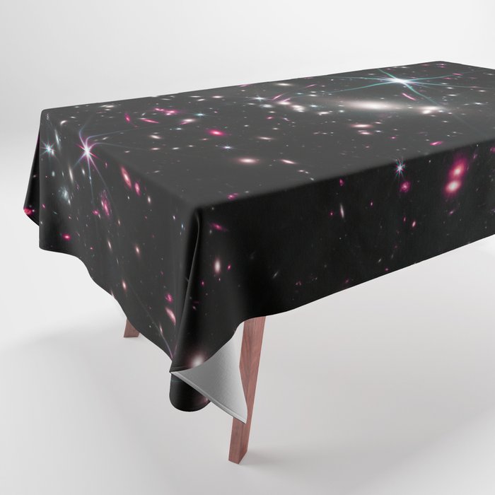 Galaxies of the Universe pink blue Webb Telescope First Image Tablecloth