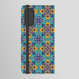 blue yellow tile moroccan pattern Android Wallet Case