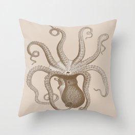 Vintage Octopus Throw Pillow