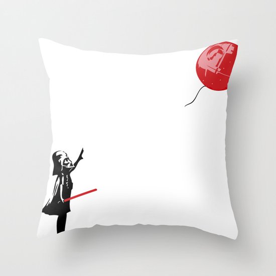 That's No Banksy Balloon (It's a Space Station) Throw Pillow